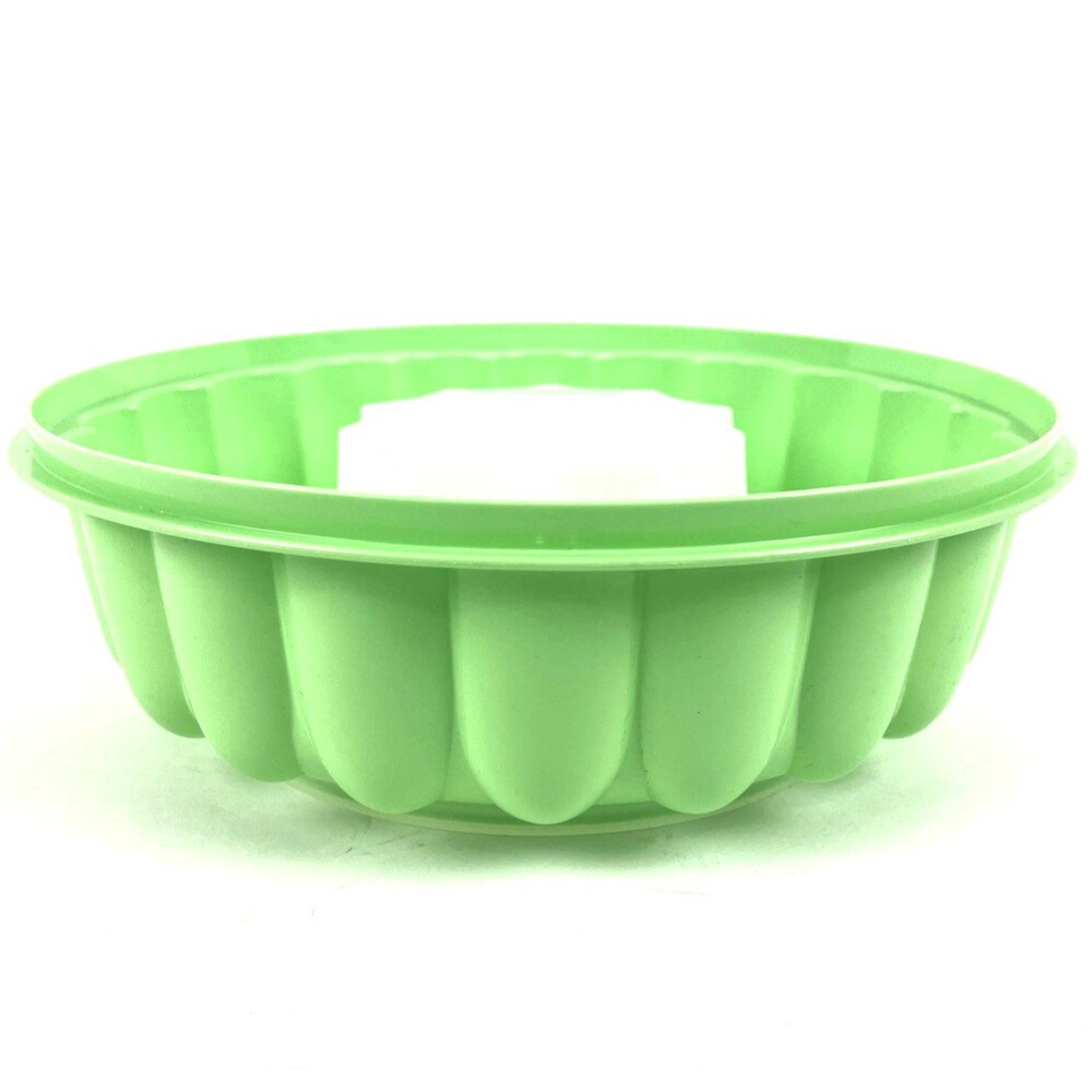 VTG Tupperware Jello Mold 3-piece Mint Green white 9in diameter MCM 1970s Retro